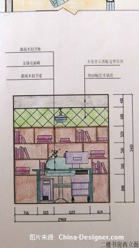 二楼书房西立面图图片