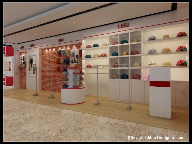 固原家道商场帽子店设计-李康的设计师家园-样板间,1-5万,红色,现代