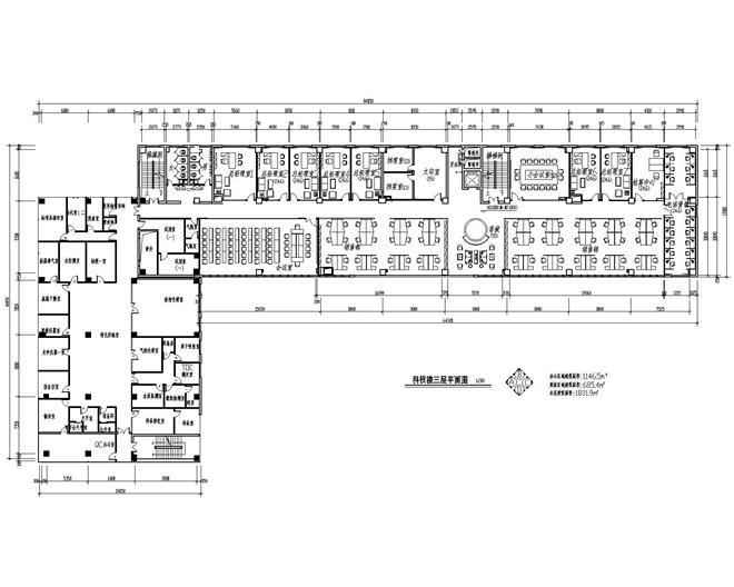 办公楼三层平面图