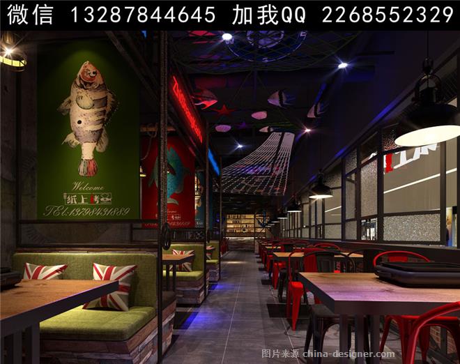 烤鱼餐厅设计案例效果图 -室内设计师93的设计师家园-农家菜,火锅店