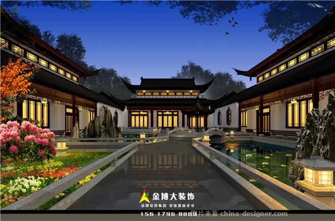 河南四合院自建房工程装修设计-清河金博大装饰设计别墅郑州北京别墅图片