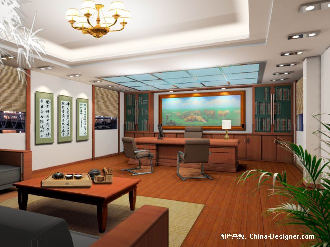 老总办公室-钟桦的设计师家园-现代,中式图片