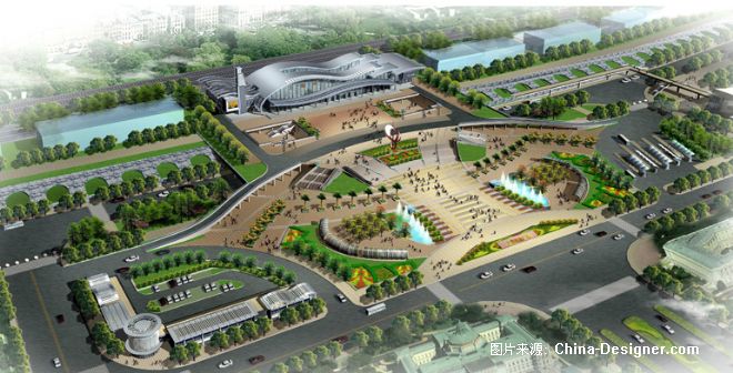 上饶市新火站站前广场效果图-世昌园林装饰设计事务所的设计师家园
